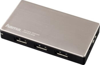 Hama USB-Hub, 4x USB-A, USB 3.0 Micro-B [Buchse] 