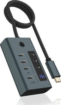 RaidSonic Icy Box IB-HUB1454-C31 USB-Hub grau, 4x USB-C 3.1, USB-C 3.1 [Stecker]