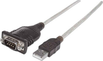 Manhattan USB auf Serial USB DB9 Silber Adapterkabel 