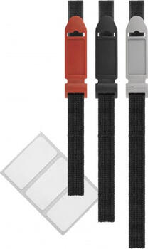 3x LTC FLEX elatische Klett-Kabelbinder mit Label 