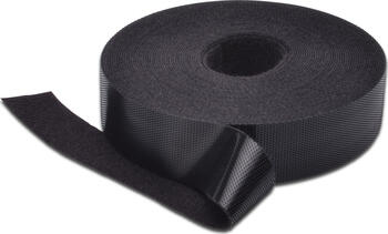 Klettband, 20 mm breit, 10 m Rolle, Farbe schwarz Klettband, 20 mm breit, 10 m Rolle, Farbe schwarz