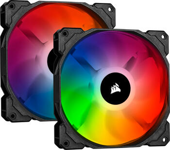 Corsair iCUE SP140 RGB PRO Performance Dual Fan Kit 140x140x25mm, 105m³/h, 26dB(A) RGB (8LEDs), LED-Steuerung