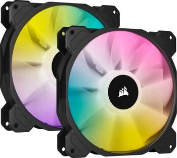 Corsair SP Series iCUE SP140 RGB Elite Dual Fan Kit LED-Steuerung, 140x140x25mm, 39.19-115.72m³/h, 18-26.8dB(A),