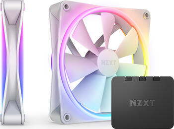 NZXT F Series F140 RGB DUO Twin Pack 2er-Pack, 140x140x26mm (BxHxT), 144.01m³/h (84.75 CFM), 36dB(A), White Build-kompat