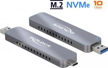 Externes Gehäuse für M.2 NVMe PCIe SSD mit USB Type-C und Typ-A Stecker, Delock