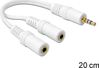 Delock Headset Adapter 1 x 3,5 mm 4 Pin Klinkenstecker > 2 x 3,5 mm 3 Pin Klinkenbuchse (iPhone)