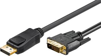 2m High-Speed DisplayPort 1.2 > DVI-D (24+1 pin) stecker/ stecker für 4K/60Hz schwarz goobay