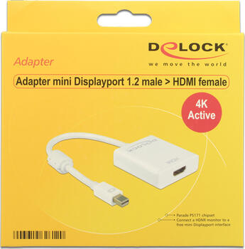 Adapter Mini-DisplayPort 1.2 Stecker > HDMI Buchse 4K Ultra HD DeLock