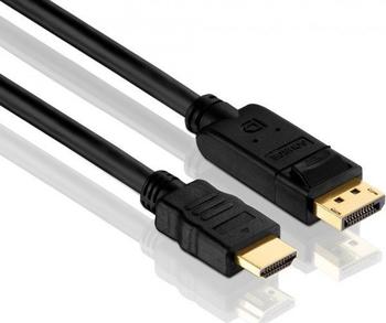 2.0m M-Cab DisplayPort Stecker > HDMI Kabel Stecker schwarz