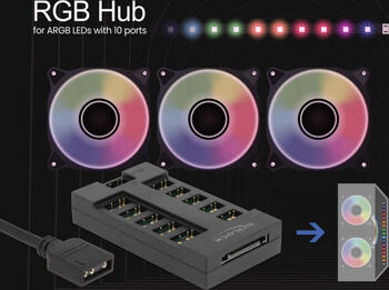 Delock RGB Hub f&uuml;r ARGB LEDs mit 10 Ports 