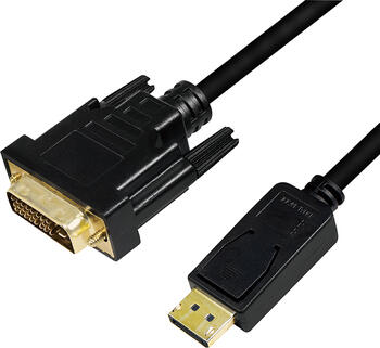 1m LogiLink CV0130 Kabelschnittstellen-/Gender-Adapter DisplayPort DVI, Schwarz