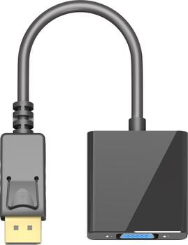 0,15m Adapter DisplayPort 1.1 > VGA (15-polig) stecker/ buchse schwarz goobay