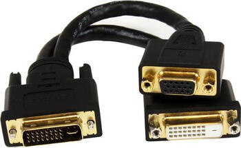StarTech 20cm DVI-I Stecker auf DVI-D Buchse und VGA Buchse 