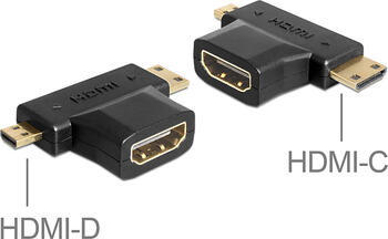 Delock Adapter HDMI-A Buchse > HDMI-C + HDMI-D Stecker 