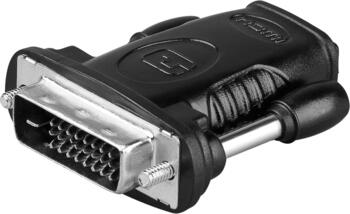 HDMI > DVI-D (24+1 pin) Adapter, vernickelt buchse/ stecker