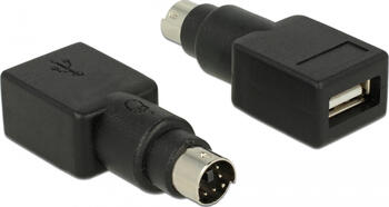 Delock Adapter PS/2 Stecker > USB Typ-A Buchse 