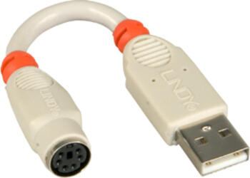 PS/2 - USB Adapter Cable 6-Pin Mini, USB-A, Grau 