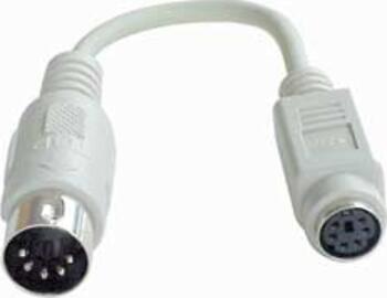 PS/2 - AT Port Adapter Cable 6-Pin Mini DIN FM 5-Pin DIN M Grau