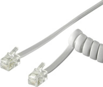 2.0m goobay Telefonhörer-Spiralkabel, RJ10 Stecker > RJ10
