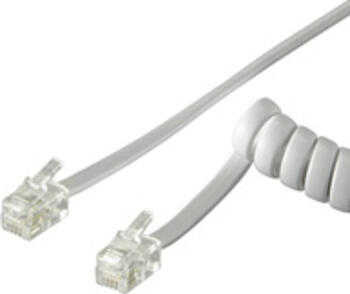 4.0m goobay Telefonhörer-Spiralkabel, RJ10 Stecker > RJ10