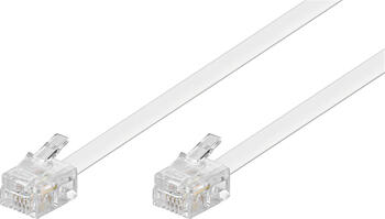 10m goobay Modularanschlusskabel, RJ11/RJ14 Stecker > RJ11/RJ14 Stecker, weiß