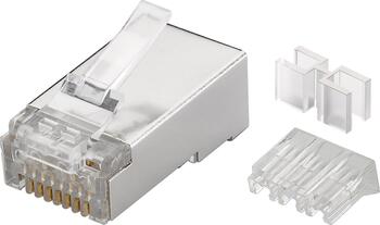 goobay RJ45 Stecker CAT 6A STP geschirmt für Rundkabel mit Einfädelhilfe goobay RJ45 Stecker CAT 6A STP geschirmt für Rundkabel mit Einfädelhilfe