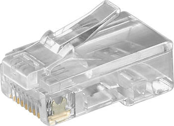 1er-Pack RJ45-Westernstecker für Flachkabel, 8 polig Mindestabnahme 10 Stück