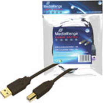 5m USB 2.0-Kabel MediaRange Typ A auf Typ B schwarz 