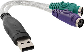 InLine USB PS/2 Adapter, USB Stecker A auf 2x PS/2 Buchse 