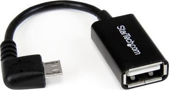 StarTech Right Angle Micro USB to USB OTG Host Adapter M/F 