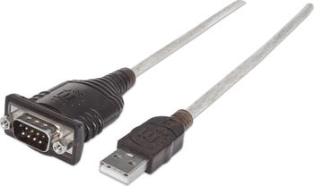 0,45m USB-Adapter  USB 2.0 > DB9 Seriell Konverter Manhattan