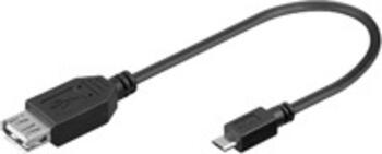 0,2 m USB 2.0 Hi-Speed Adapter OTG USB 2.0-Buchse (Typ A) > USB 2.0-Micro-Stecker (Typ B)