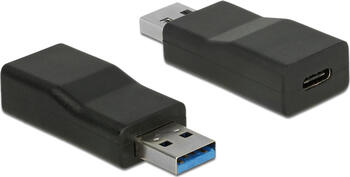 Delock Konverter USB 3.1 Gen 2 Typ-A Stecker >  USB Type-C Buchse Aktiv schwarz