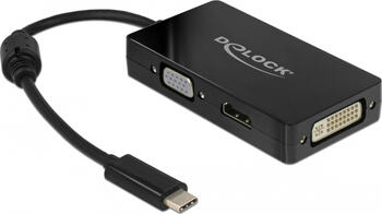 Delock Adapter USB Type-C Stecker > VGA / HDMI / DVI Buchse schwarz