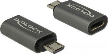 Delock Adapter USB 2.0 Micro-B Stecker > USB Type-C 2.0 Buchse anthrazit