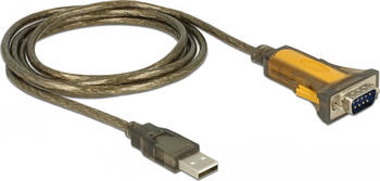 Delock Adapter USB 2.0 Typ-A Stecker > 1 x Seriell RS-232 DB9 erweiterter Temperaturbereich