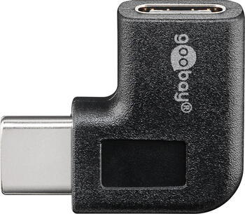 Adapter USB-C auf USB-C 90°, schwarz USB-C-Buchse > USB-C Stecker