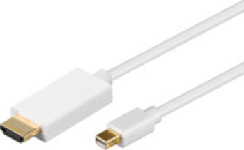 2m Mini DisplayPort-Kabel 1.2 > HDMI stecker/ stecker für 4k/30Hz weiß goobay 2m Mini DisplayPort-Kabel 1.2 > HDMI stecker/ stecker für 4k/30Hz weiß goobay
