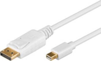 1m Mini DisplayPort-Stecker > DisplayPort-Stecker für 4K/60 Hz, goobay, weiss