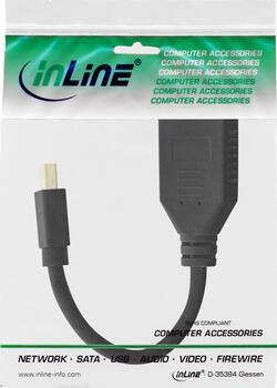 0&comma;15m InLine DisplayPort-Kabel&comma; Mini DisplayPort > DisplayPort