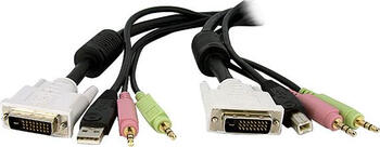 3m StarTech 4-in-1 USB Dual Link DVI-D KVM-Switchkabel mit Audio und Mikrofon