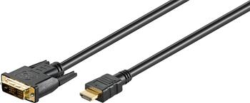 2m DVI / HDMI-Kabel Stecker/ Stecker vergoldet goobay überträgt digitale Videosignale in beide Richtungen