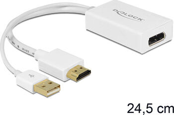 Delock Adapter HDMI-A Stecker > Displayport 1.2 Buchse weiß 