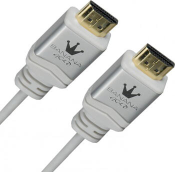 1m BananaGold Travel Line High Speed HDMI-Kabel mit Ethernet, 3D, 4K, stecker/ stecker weiß