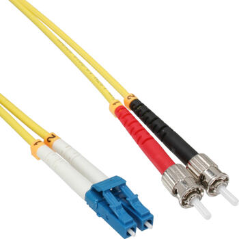 10m InLine LWL Duplex Kabel, LC/ST 9/125µm