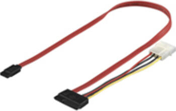 0,5m SATA III. 6Gb/s 2in1 Datensignal + Stromadapter HDD S-ATA Kabel, gelb goobay
