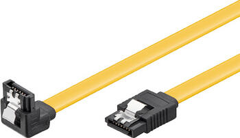 0&comma;1m SATA III&comma; 6Gb&sol;s-Kabel gelb S-ATA L-Type > L-Type 90&deg; goobay