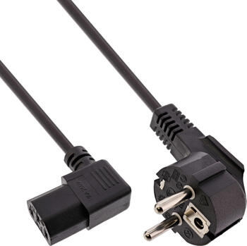 3m Netzkabel Schutzkontakt gewinkelt auf Kaltgerätestecker 3m Netzkabel Schutzkontakt gewinkelt auf Kaltgerätestecker