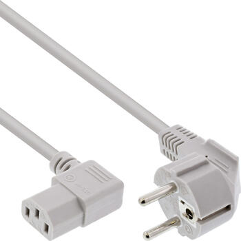1&comma;8m Netzkabel Schutzkontakt gewinkelt auf Kaltger&auml;testecker