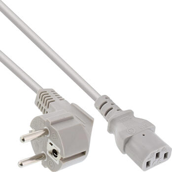 2m Netzkabel&comma; Schutzkontakt gewinkelt auf Kaltger&auml;testecker